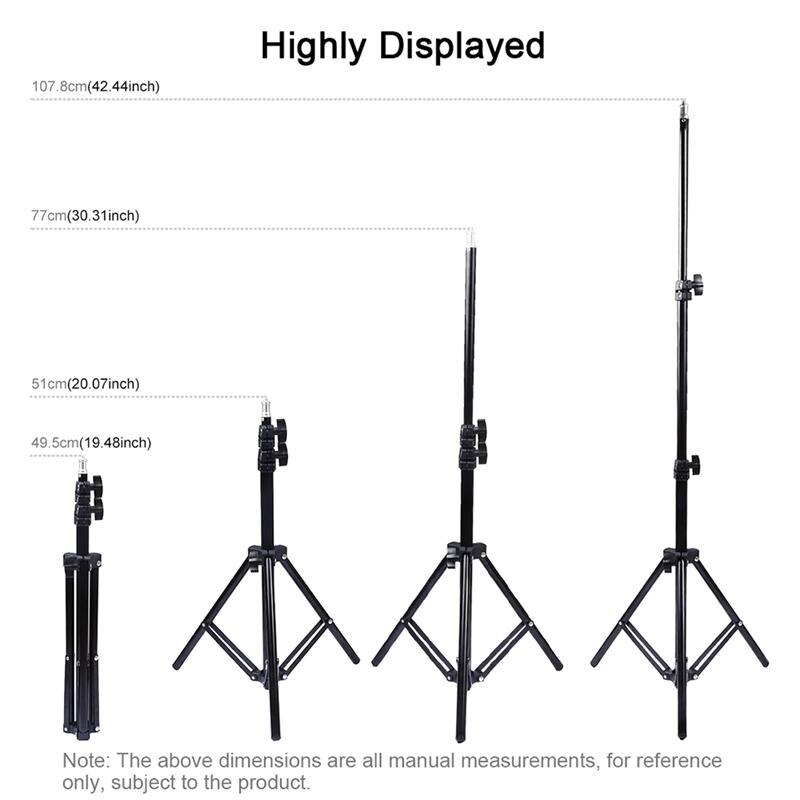 10 Inches Ring Lights with 1.1M Three-legged Support LED Ring Supplementary Light Lamp Practical LED Ring Light Ring Shape Lamp