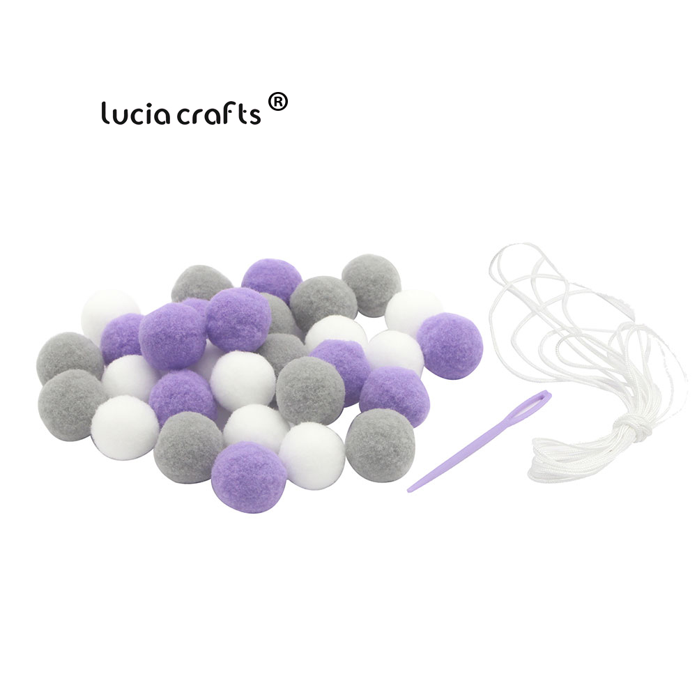 Lucia crafts Approx 30 pcs/lot Wool Felt Balls Nordic Style DIY Kids Room Decoration Hanging on Wall Pom Poms Props J1006: Color 4