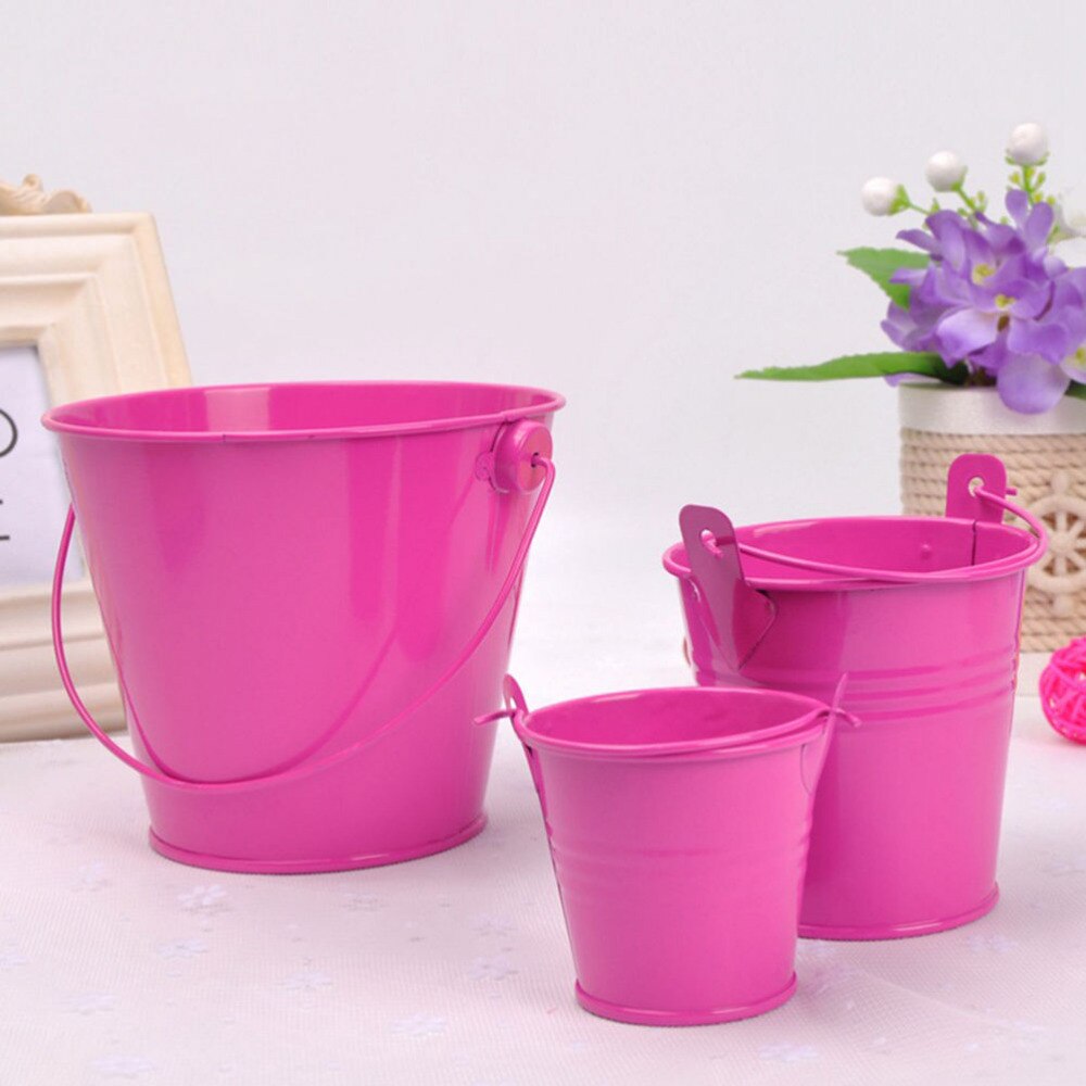 Värikäs mini metallinen ämpäri karkkia suosii laatikko ämpäri hääjuhlan sisustustarvikkeet tynnyri couleur barril de color