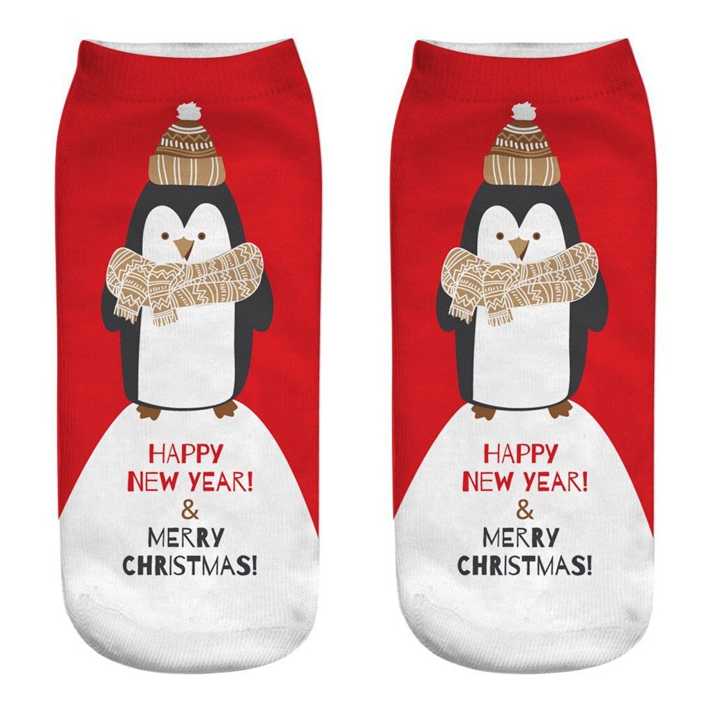 Christmas Tree Snow Elk Cotton Happy Socks Peonfly Autumn Winter Christmas Socks Men Funny Year Santa Claus: T