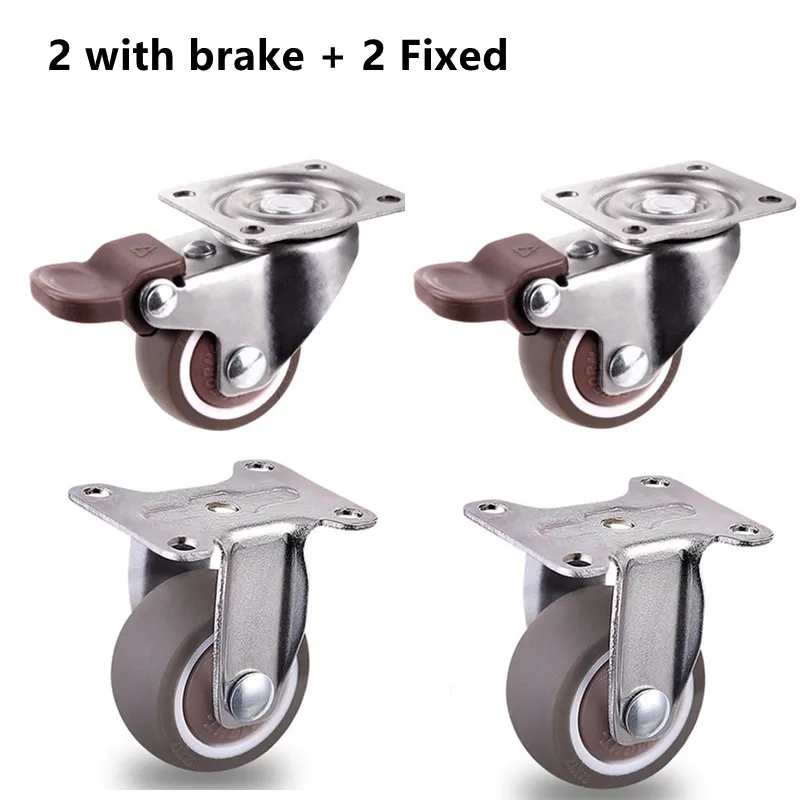 4 stuks meubelwielen zwaar universeel mute-wiel 360 ° Draaibare rubberen rol voor platformwagenstoel huishoudelijke accessoires: 3 inch / Black