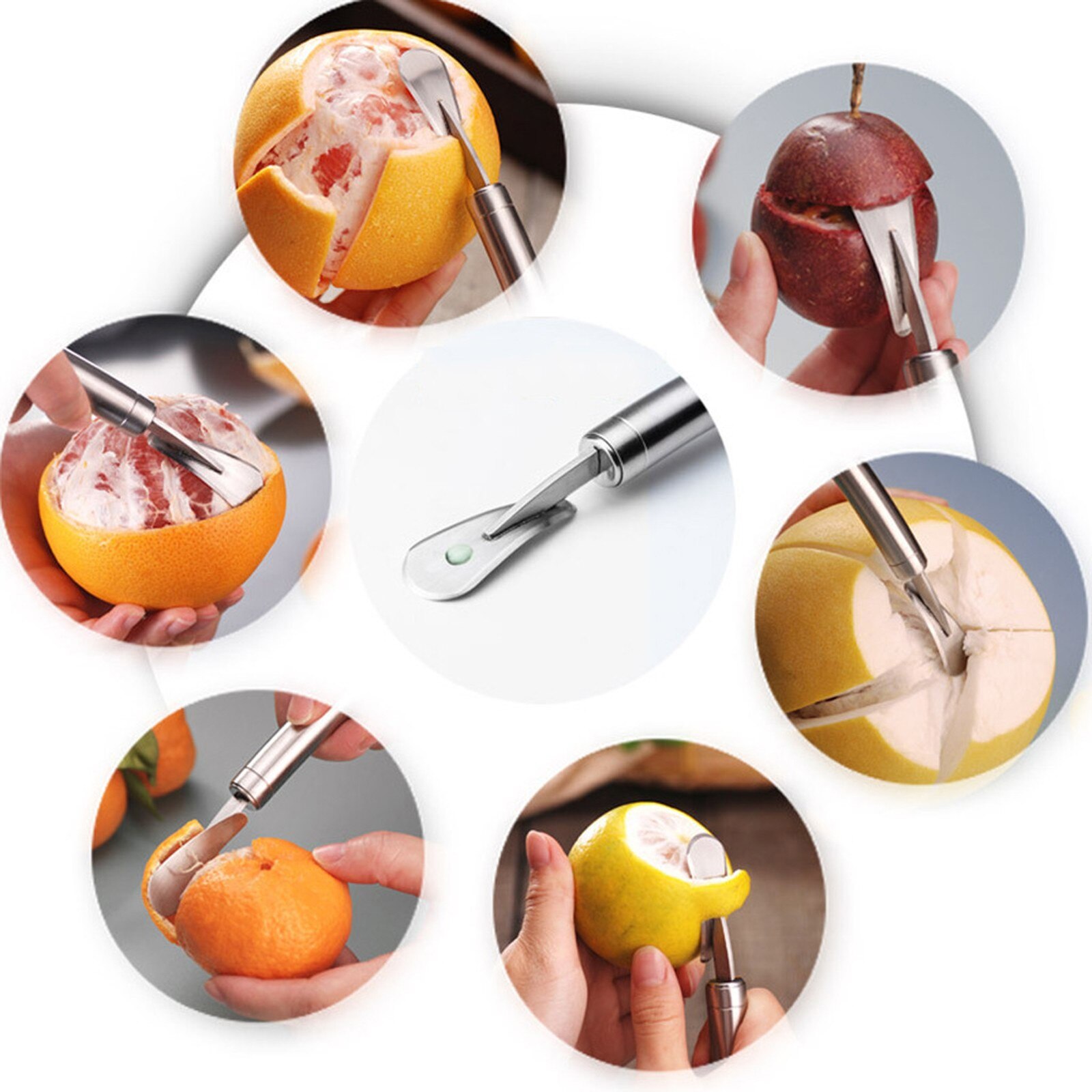 2Pc Rvs Dunschiller Cutter Rvs Oranje Grapefruit Peelers Handig Duurzaam Gadget Keuken Accessoires Cocina