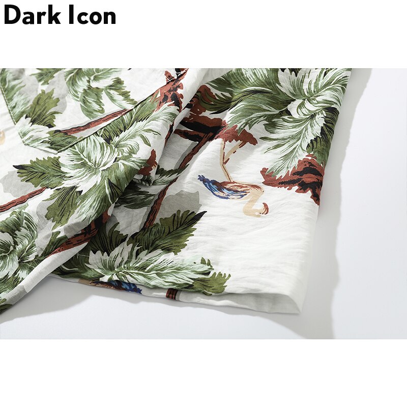 Mörk ikon blomma fullt tryck vintage skjorta kortärmad herr sommar hawaii skjortor streetwear toppar