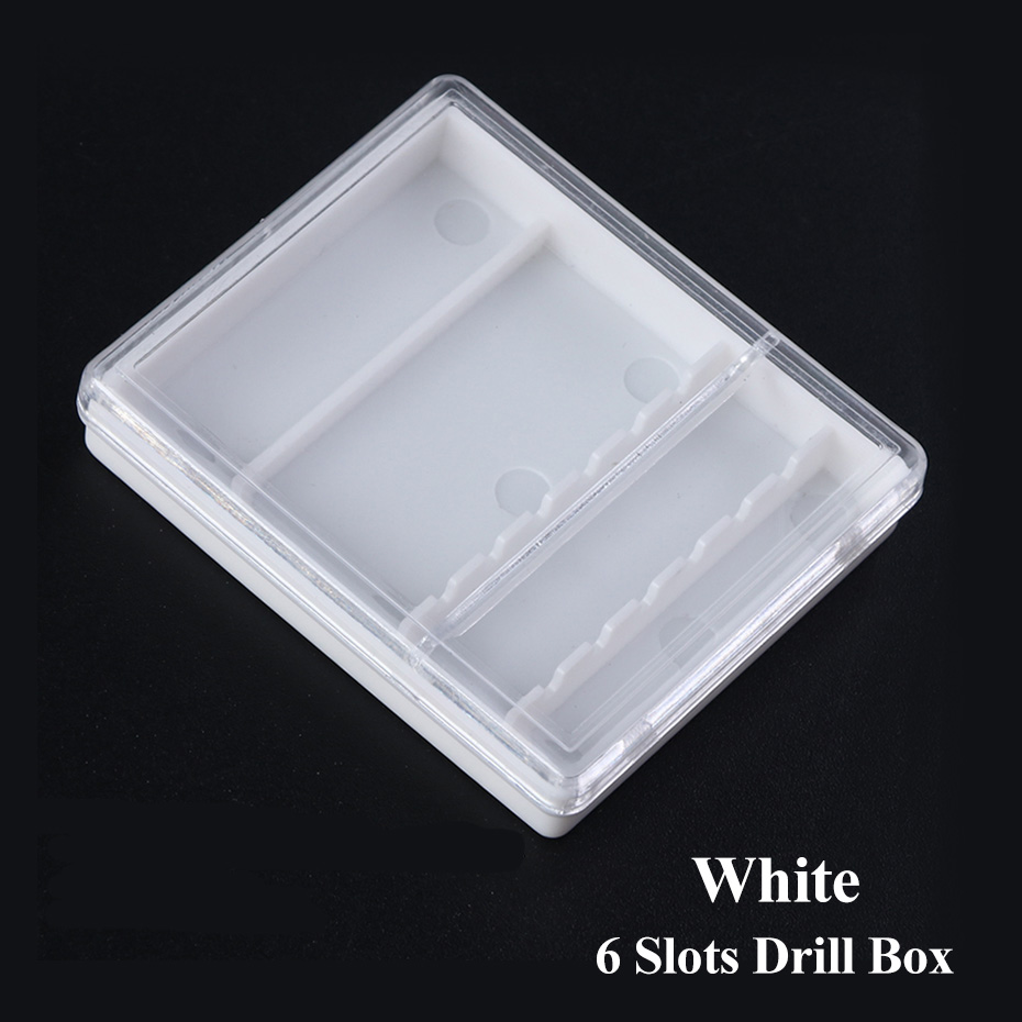 STZ 20 Slot Acryl Nagel Bohrer Lagerung Kasten Leere fallen Stand Anzeige Container Fräsen Cutter Halfter Manikübetreffend Zubehör A35: Weiß 6 Schlüssel