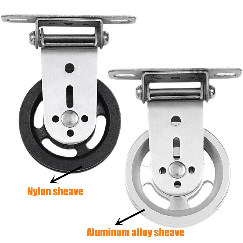 Heavy Duty Mute Lifting Pulley Wall Mount Fixed Aluminum Alloy Groove Wheel Pulley for DIY Gym Equipment Exercise Accessories