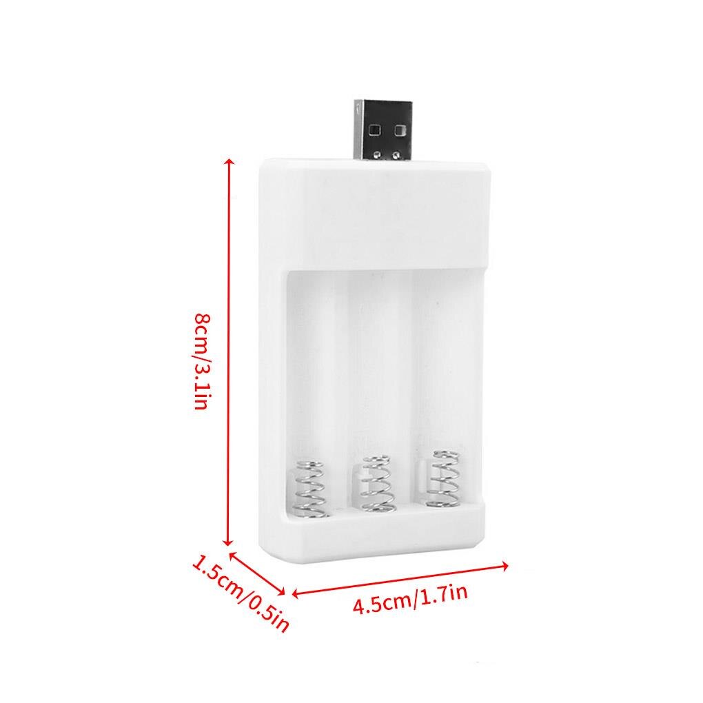 3 Slots Usb Batterij Oplader Voor Aa/Aaa Oplaadbare Batterijen Oplader Voor Afstandsbediening Microfoon Camera Digitale Muis