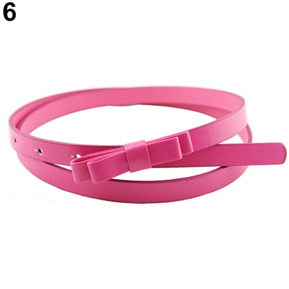 Cinturón de piel sintética con lazo para mujer, Cinturón fino y estrecho de 2 capas, Color caramelo