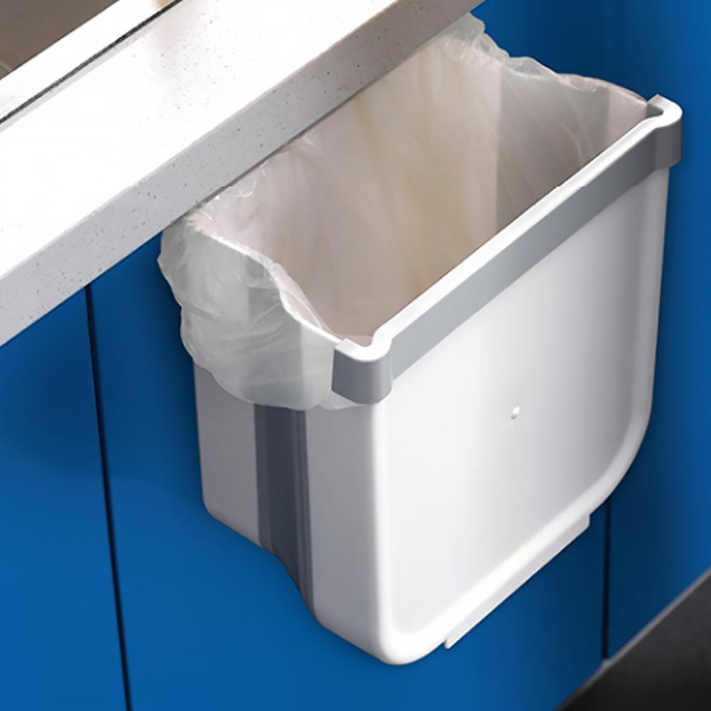 Cubo de basura plegable cubo basura colgar gratis perforar cubo de basura para cocina armario puerta cajón dormitorio residuos caja de almacenamiento