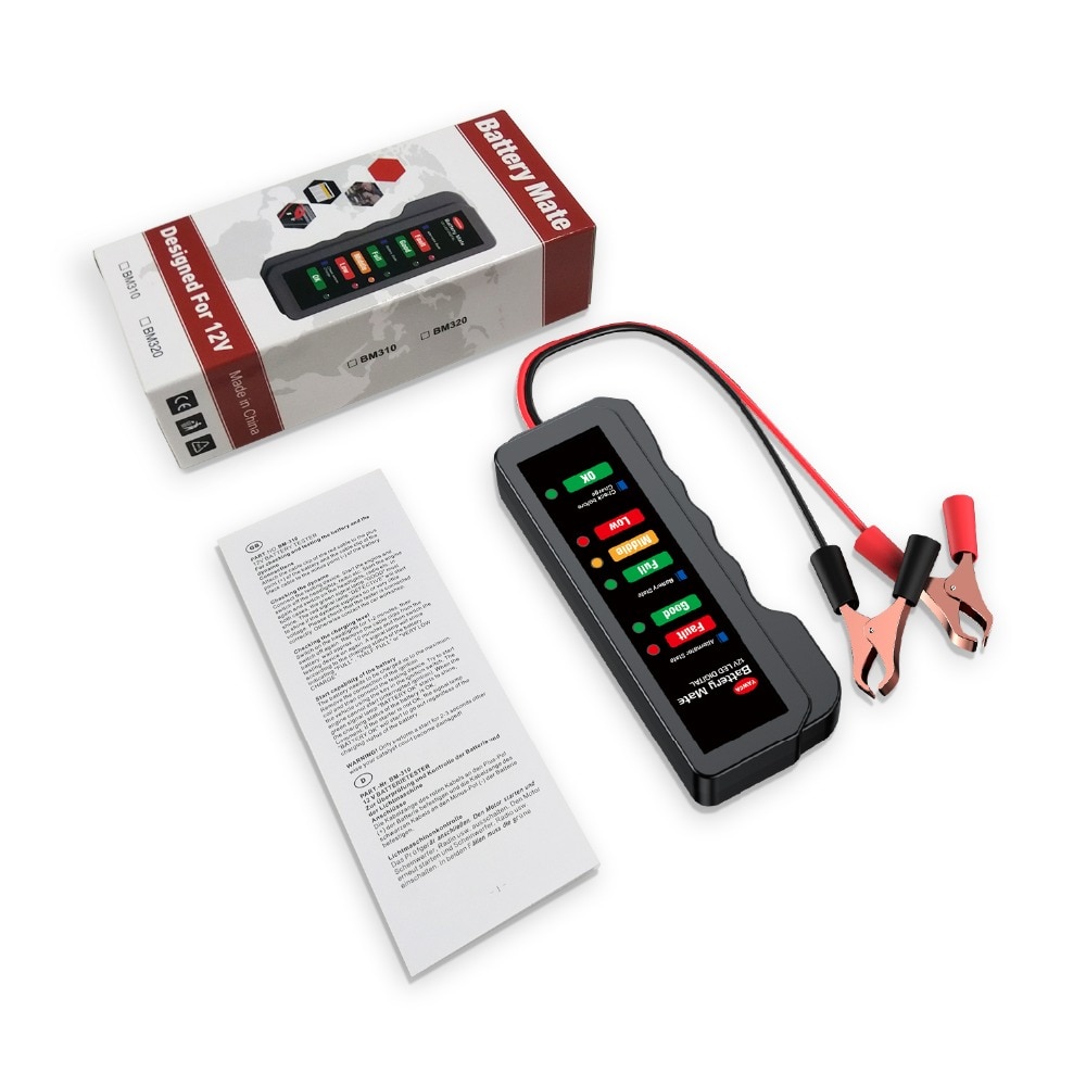 12V Car Battery Tester Vehicle Alternator Test 12 Volt Batteries Check Diagnostic Tool For Automobile And Motorcycle Accessories
