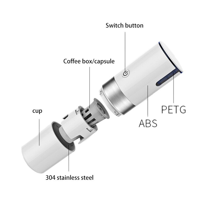 Outdoor Car Kcup Capsule Coffee Grinder Portable Electric Coffee Milling Coffee Bean Grinding Stainless Steel Cup