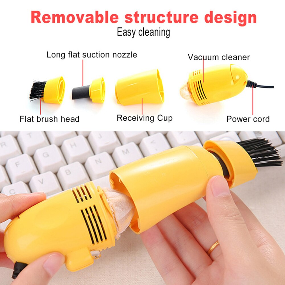 Mini USB Soft Computer Laptop Vacuum Cleaner Keyboard Gaps Cleaner Dust Removal Brush Cleaning Tool Small Suction Brush