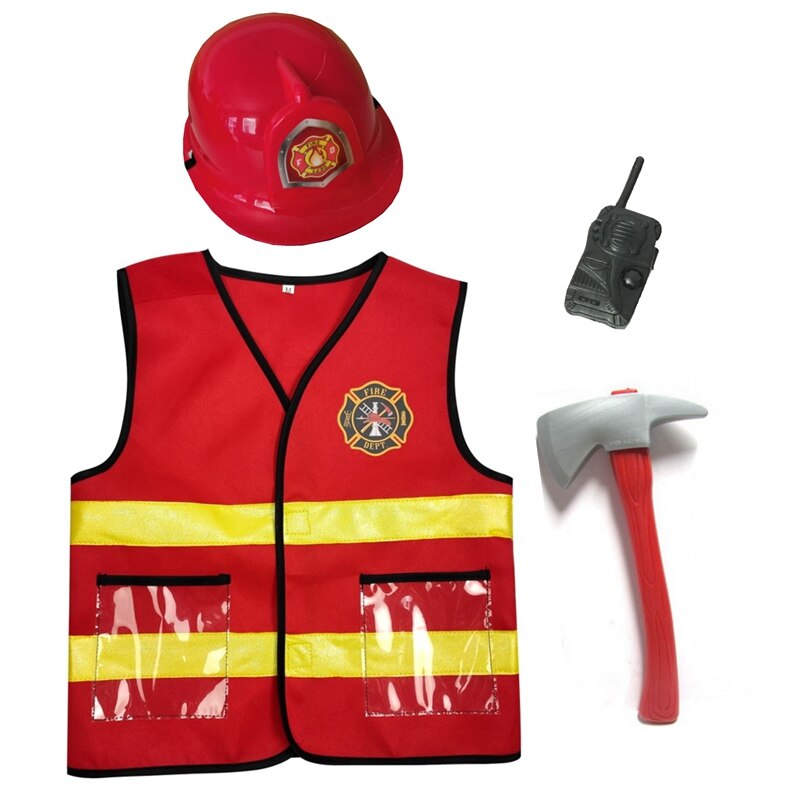 Barn brannmann uniform cosplay liten brannmann barn halloween kostyme