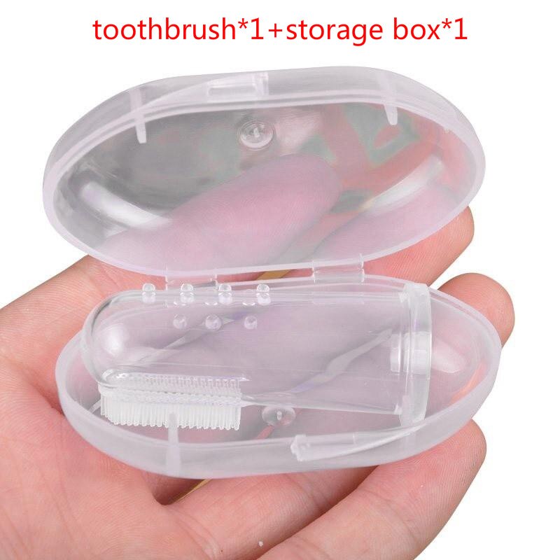 2 Stuks Baby Vinger Toothbrushbaby Vinger Tandenborstel Zachte Veilige Kinderen Baby Training Bijtring Siliconen Baby Vinger Borstel: 03