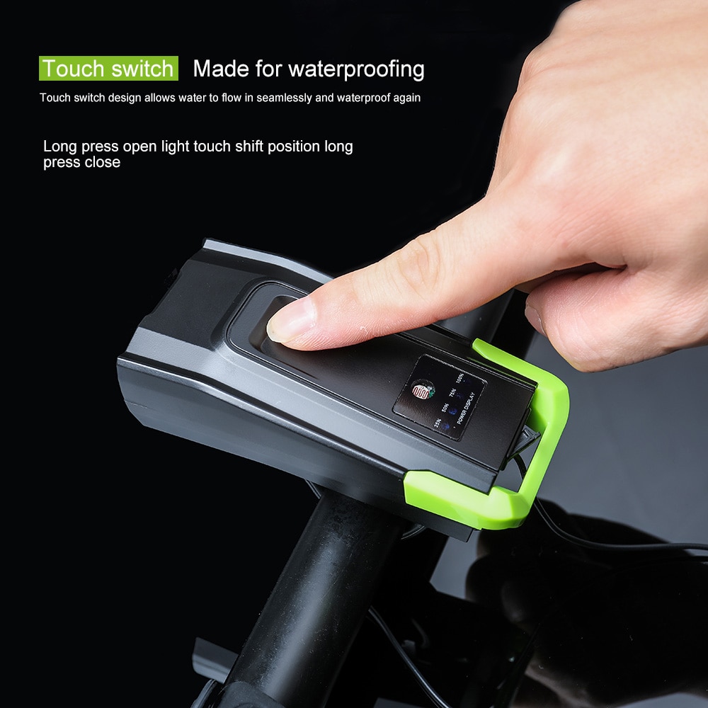 2000 Lumen Induktion Fahrrad Front Licht Set 4000mAh USB Aufladbare Smart Scheinwerfer Mit Horn LED Fahrrad Lampe Zyklus Taschenlampe