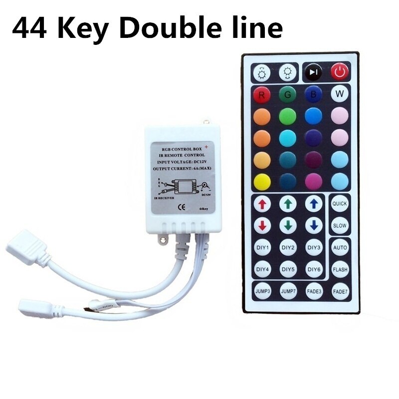24 Keys 44 Keys LED RGB Controller Music IR Remote Controller Set DC12V Dimmer Control Box For RGB 3528 5050 LED Strip Lights: 44 keys double line