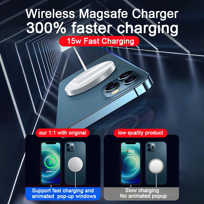 Magnetische Draadloze Oplader Voor Iphone 12 Pro Max Magsafe Charger 15W Snel Opladen Pad Voor Samsung Xiaomi Quick Draadloze lading