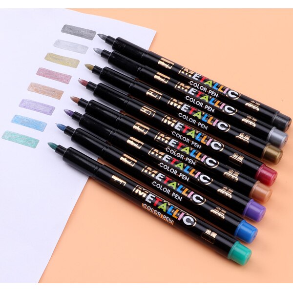 12 Pcs DIY Metal Markers Waterproof Permanent Paint Art Painting Drawing Supplies Scrapbooking Graffti Oily Marker Pen