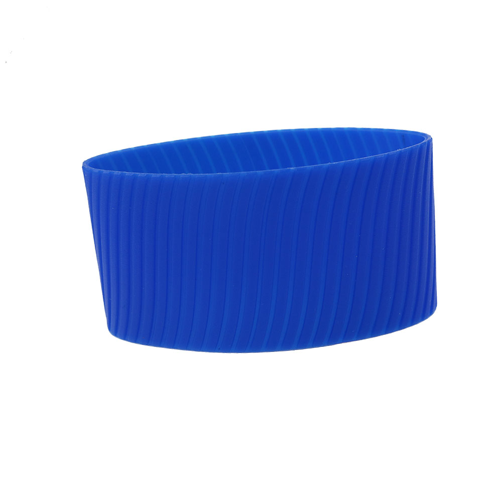1Pc Siliconen 8Cm Warmte Geïsoleerde Cup Mouw Strepen Anti Slip Wraps Voor Mokken Keramische Glazen Waterfles Thermostabiliteit Geurloos: Licht Geel