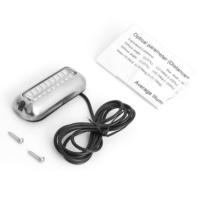 50W Stainless Steel Anchor Stern Lamp 27LED Red/Blue/Green Boat Light Underwater Pontoon Marine Transom Light IP68 Waterproof