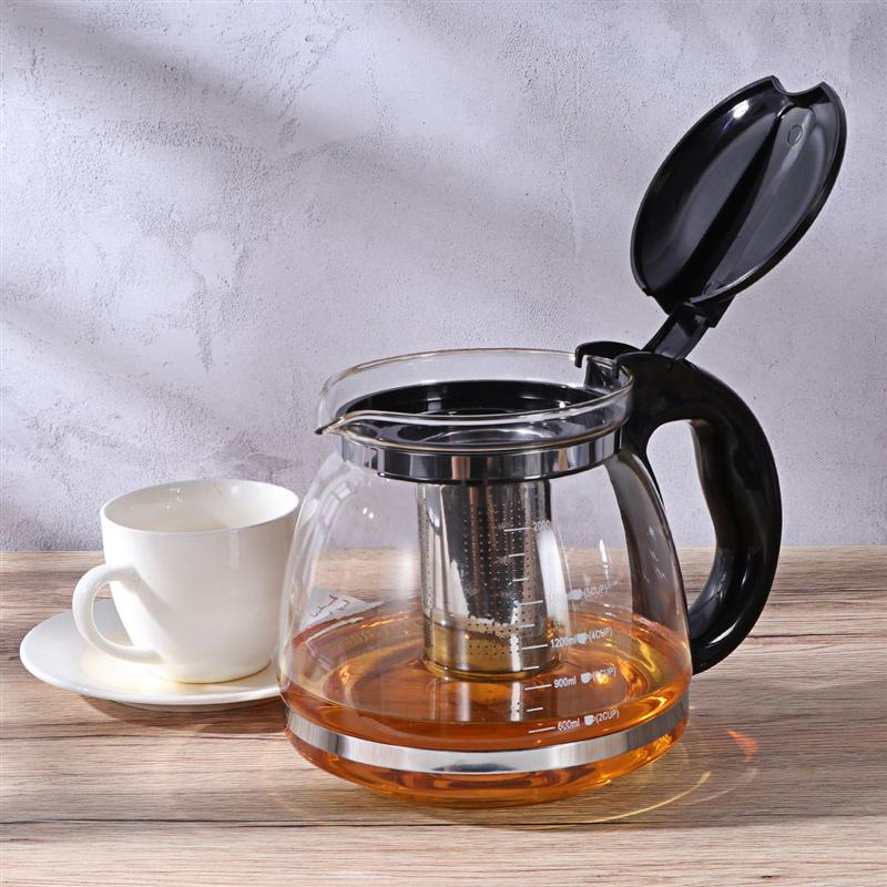 1500 ml/2000 ml recipiente de té tetera de vidrio hogar Filtro de acero inoxidable mango resistente al calor tetera de cristal