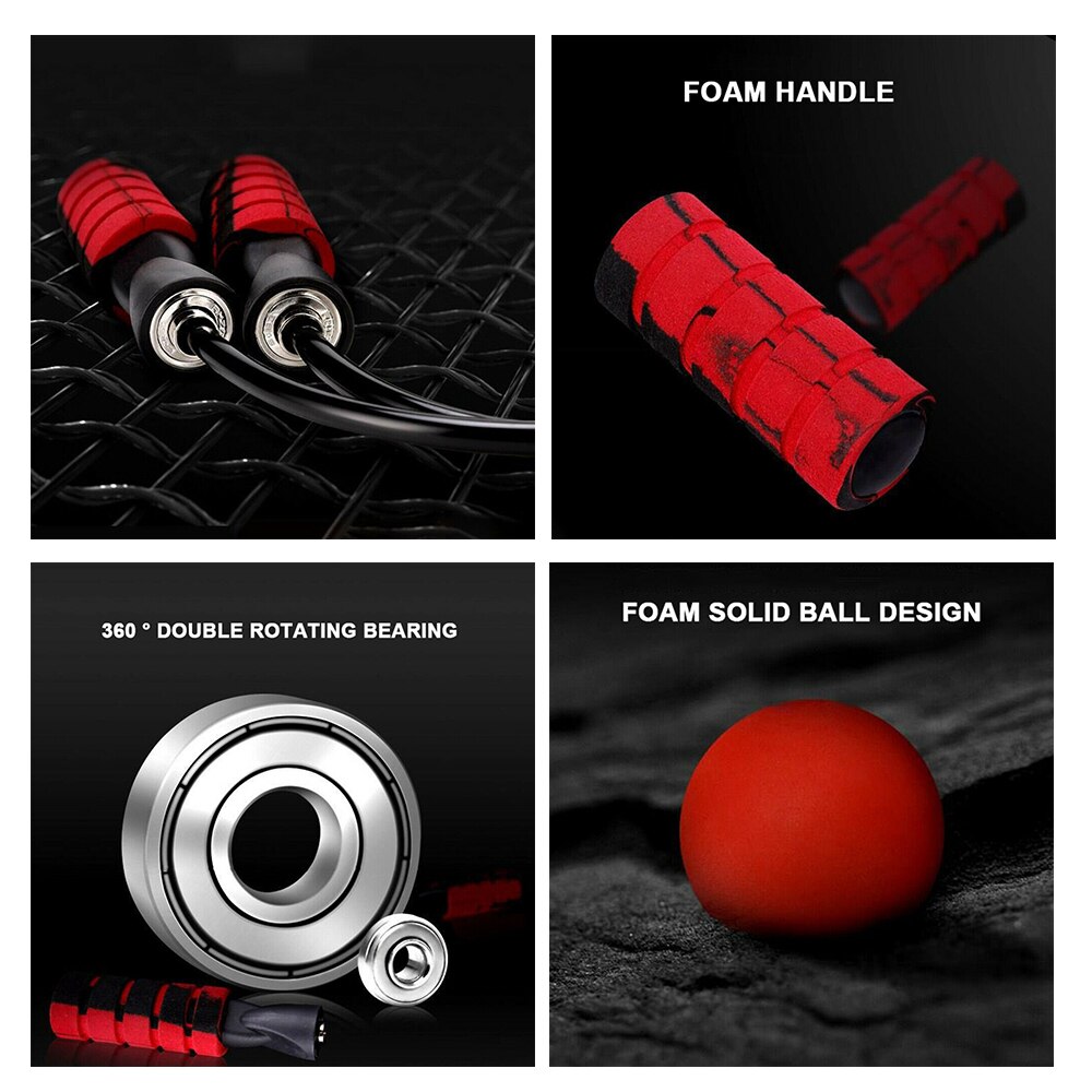 Unisex speed rope verzwaard touwloos springtouw voor double unders oefening bokstraining fitness draadloos springtouw indoor gym