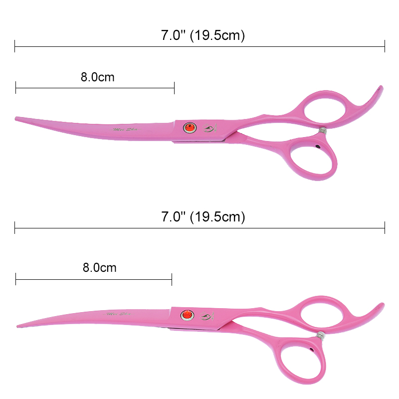 7" Pet Scissors for Dog Grooming Straight Curved Shears Animal 40% Cut Off Thinning Trimmers Dog Accessories B0036A