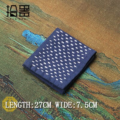 Retro Chinese Geborduurde Theedoek Japanse Thee Doek Pot Pad Tafelkleed Absorberende Katoen Hennep Verdikte Thee Plaat Accessoires: blue 02