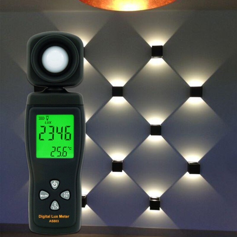 AS803 Luxómetro Digital medidor de luz, Lux fotómetro Metro ultravioleta radiómetro R9UF