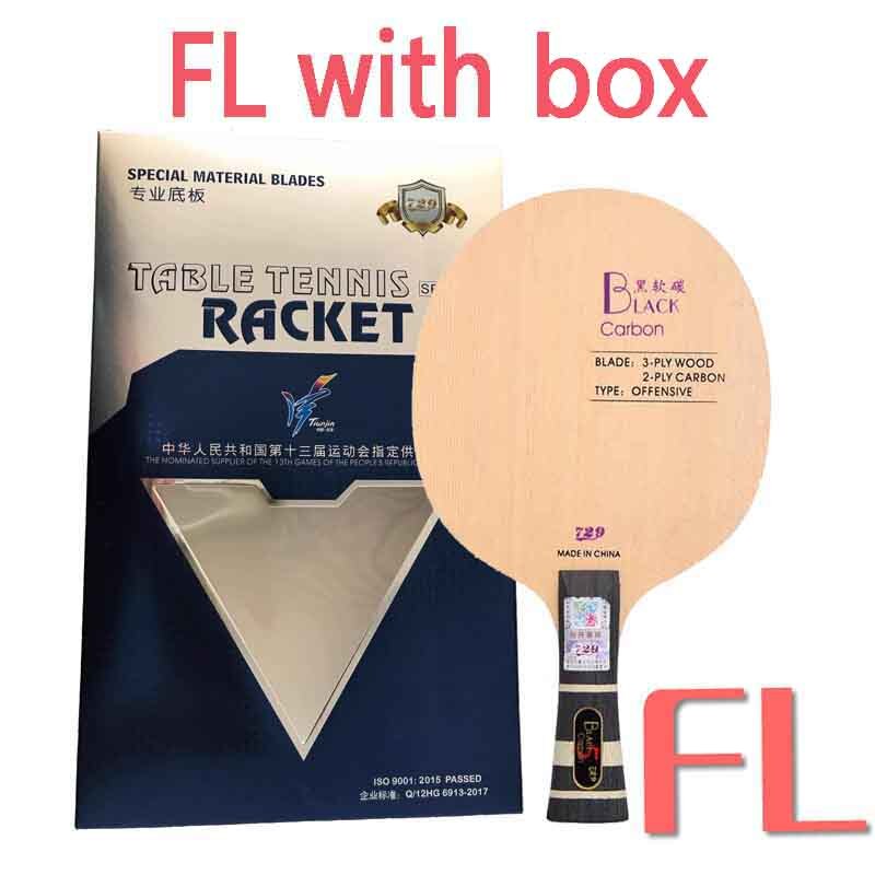 Friendship 729 Black Blue Yellow ALC Carbon Table Tennis Blade Offensive Ping Pong Racket Bat: Black FL with box