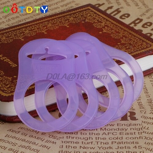 Baby Dummy Fopspeen Houder Clip Adapter Voor Mam Ring 5Pcs Multi Kleuren Siliconen Knop Voor Pasgeboren Baby Accessoires: purple