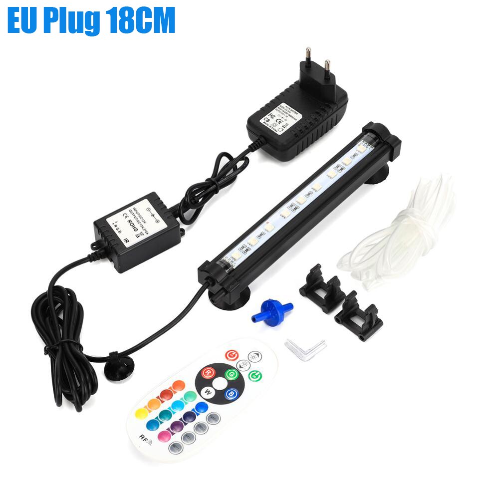 Underwater Submersible Fish Tank Light Color Changing LED Air Bubble Light Aquarium Air Bubble Lamp Making Oxygen for Fish Tank: EU Plug 18CM
