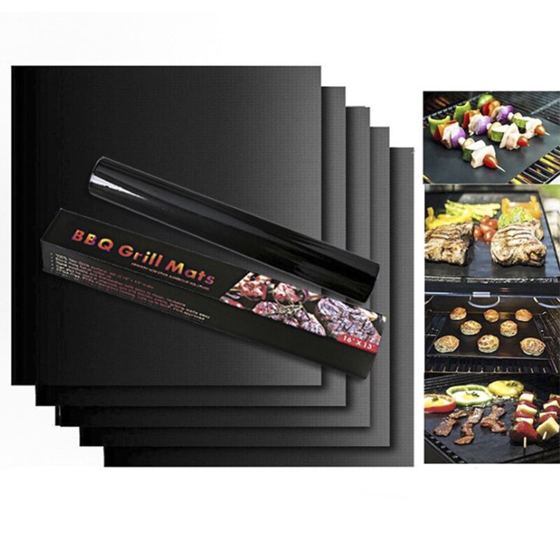PTFE Non-stick BBQ Accessories Grill Mat Barbecue Outdoor Baking Pad Reusable Teflon Cooking Plate for Party Grill Mat Tools