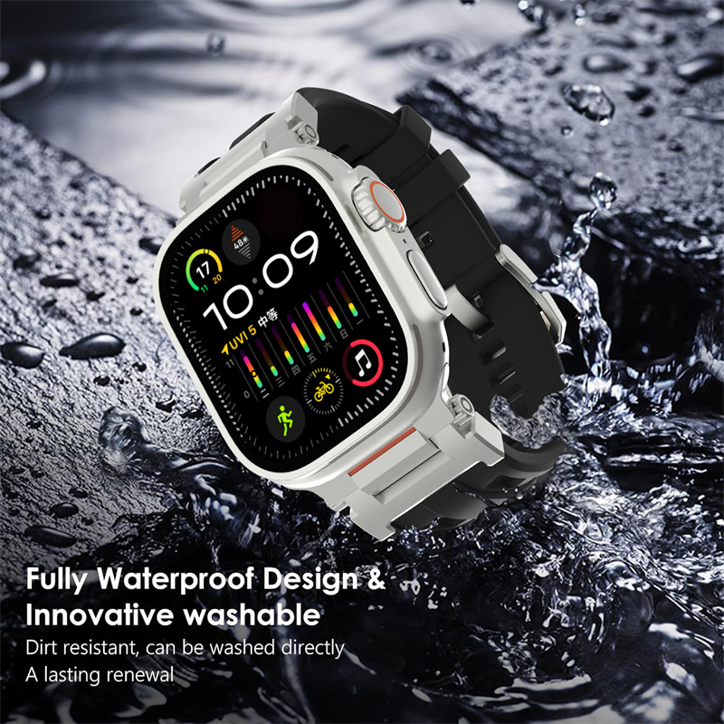 Bracelet de montre en Silicone pour Apple Watch série 10 46mm Ultra 2 49mm, Bracelet de Sport pour iWatch 9 8 7 6 SE 44MM 45MM 42MM