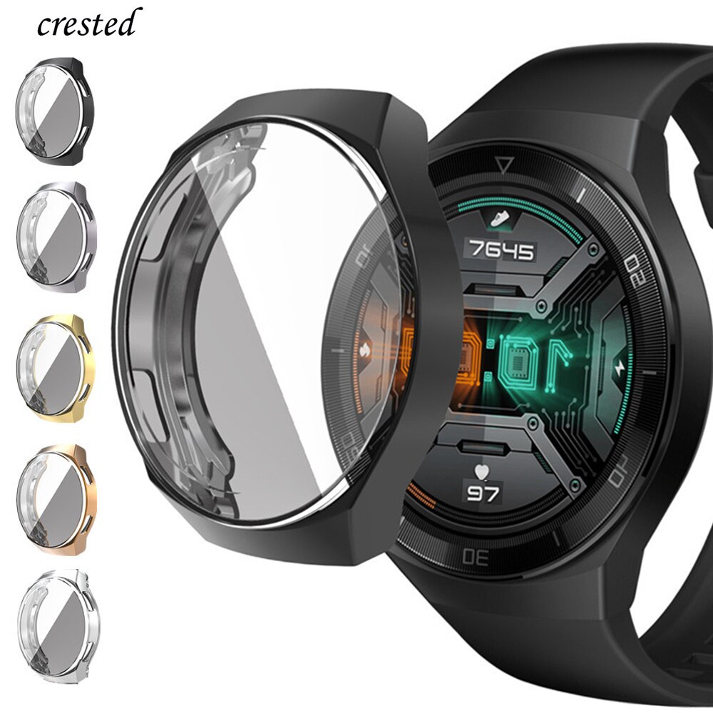 Funda para Huawei Watch GT 2e, carcasa suave de TPU, marco de cobertura completa, accesorios de reloj inteligente, parachoques + Protector de pantalla, reloj Huawei GT2E