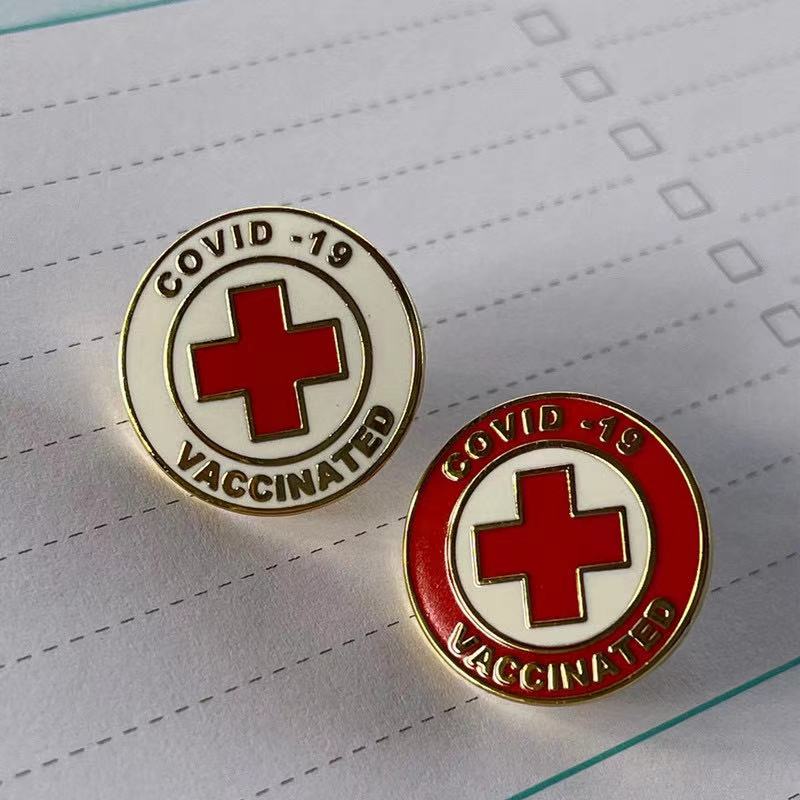 -epidemia símbolo goteo de aleación de la Cruz Roja de cuello Simple Pin b0502