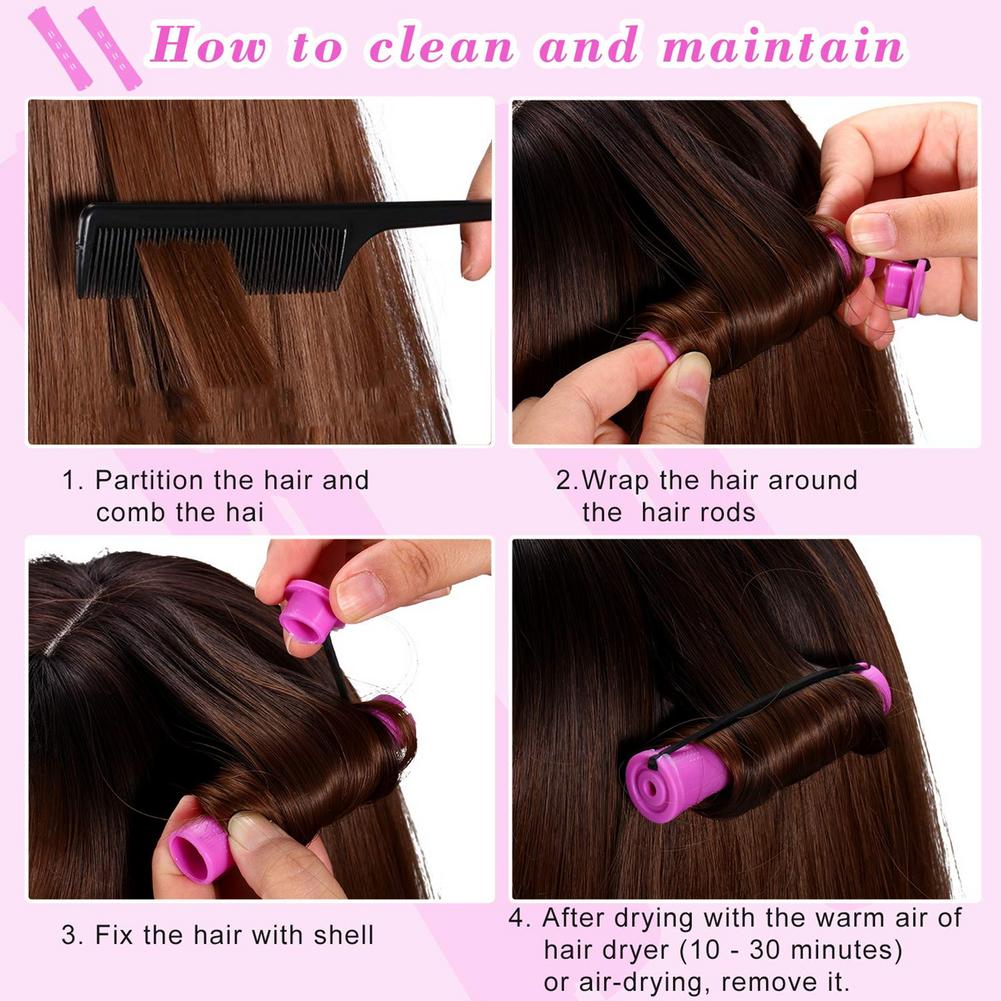 40pcs Reusable Hair Perm Rods Set 4 Sizes Hair Rollers Curlers Cold Wave Rods For Women Hair DIY Hairdressing Styling Tools