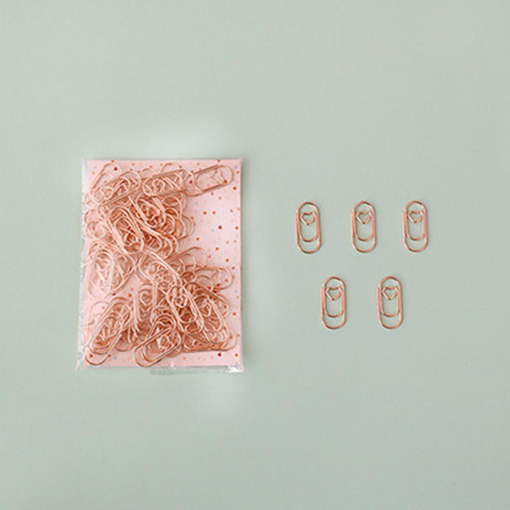 Tulip Shaped 12pcs Paper Clips Bookmark Clips, Purple Tulipa Paperclips Planner Clips for Office School Supplies Decoration: 50pcs rose gold