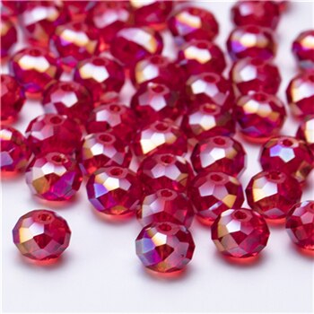 Artículo mixto de cuentas de vidrio checo rojas talladas para hacer joyas, materiales para collares, cuentas de cristal sueltas de bricolaje  z117: Z317ab- cuentas planas / 8mm 70 piezas