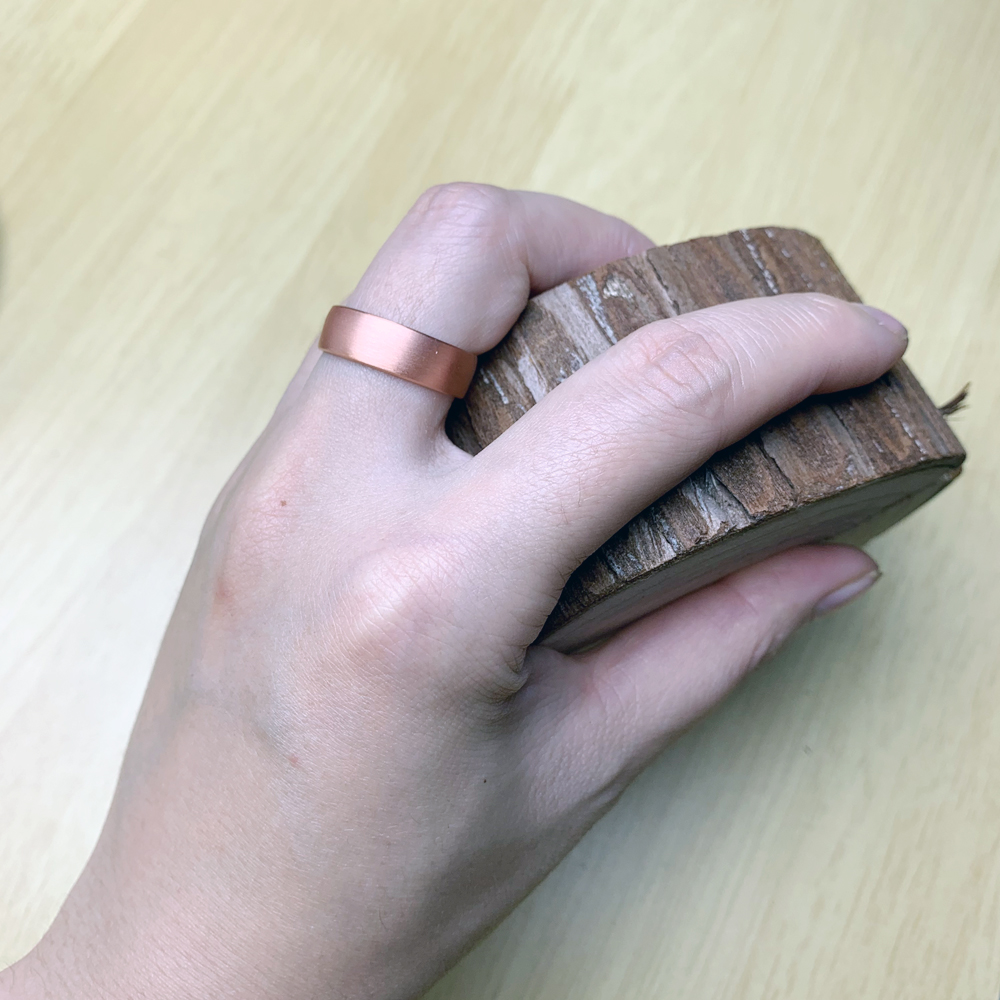 Anel de cobre puro magnético ajustável aberto manguito 6mm fosco vintage metal dedo jóias para homens mulheres alto ímã redimensionável