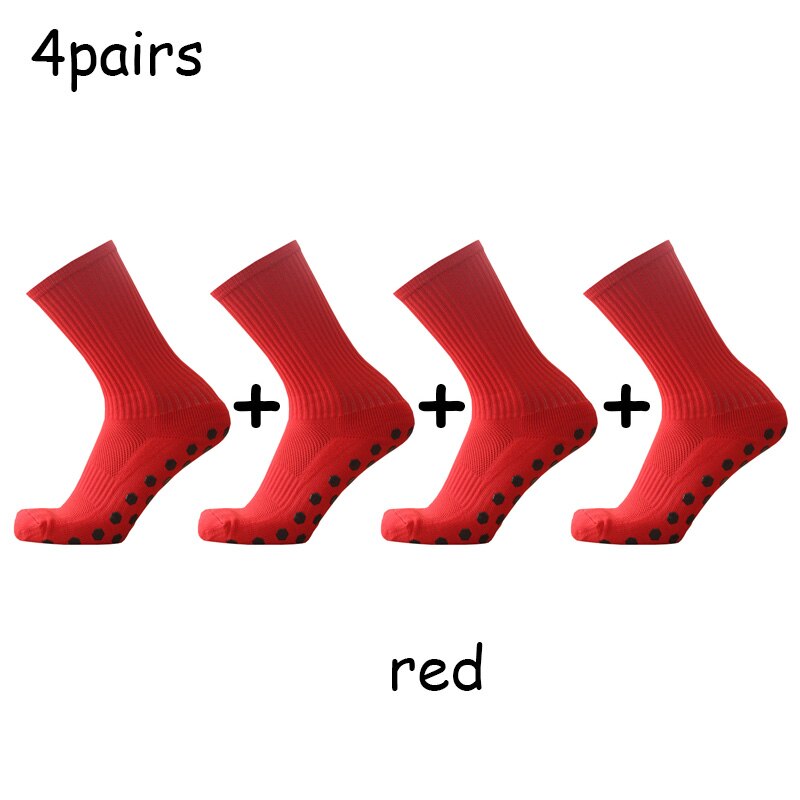 Football Socks Hexagonal Non-slip Silicone Sole Compression and Breathable Football Socks: red