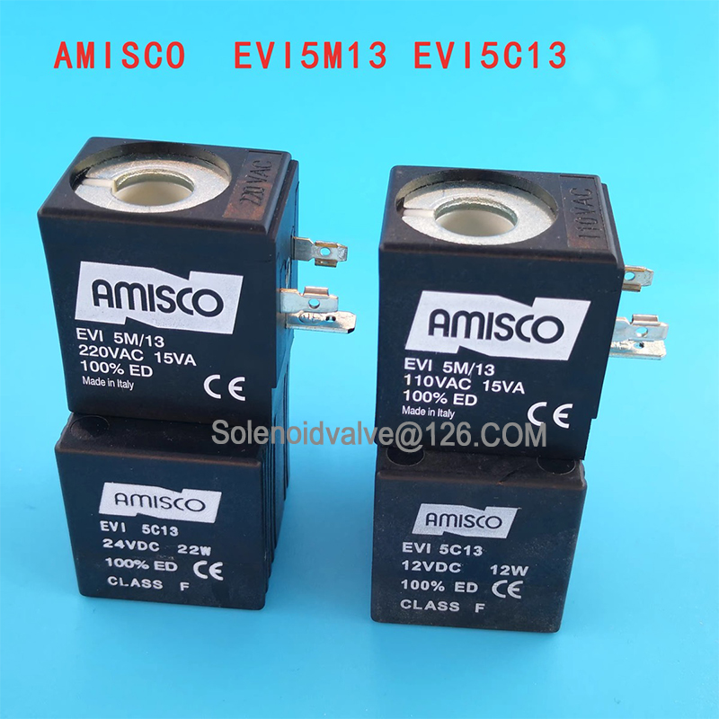 opprinnelig amisco evi 5m/13 ac220v evi 5m/13 magnetventilspole evi 5 c 13 dc24v evi 5 c 13 indre åpning: 13mm høyde: 40mm