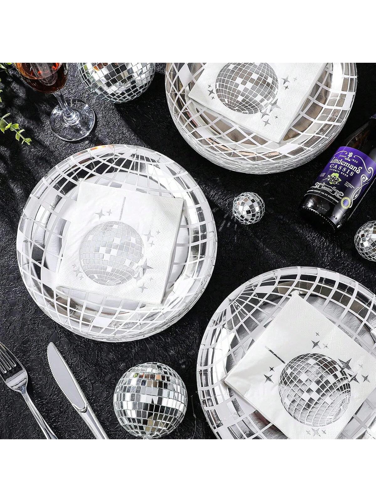 wegwerp disco party servies set, eetborden, papieren bekers, decoratie verjaardagsfeestje decoratie bruiloft benodigdheden