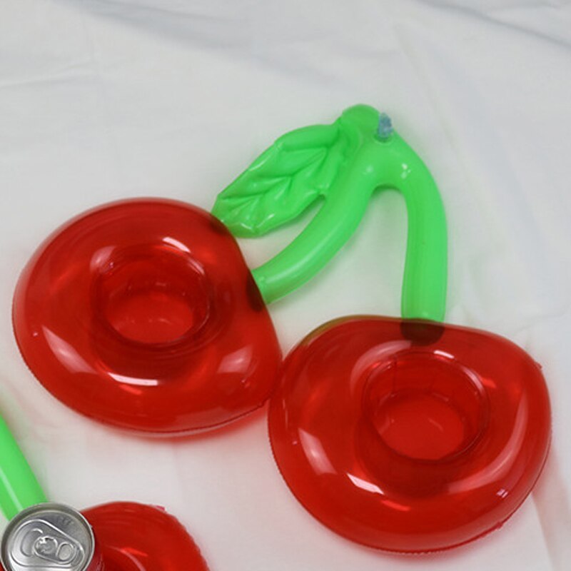 2pcs/lot Cherry Inflatable Cup Holder Double Drink Floats Inflatable Cup Seat Party Toy