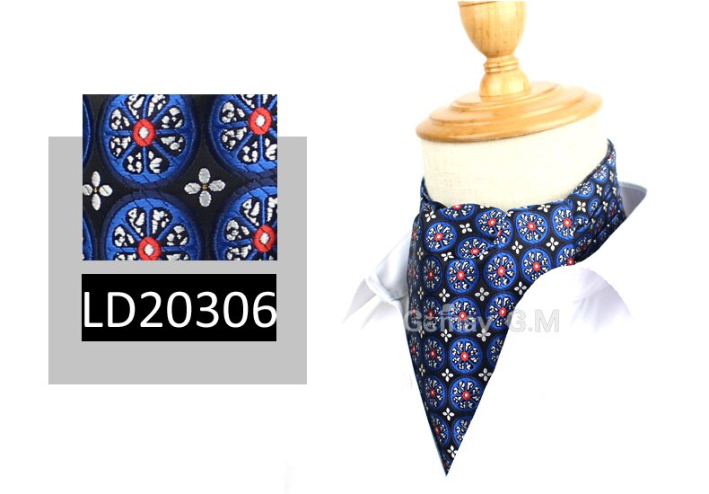 Klassieke stropdassen voor heren, vintage jacquard stropdas, ascot stropdas voor feest, britse heer, polyester zijden stropdas: Ld20306