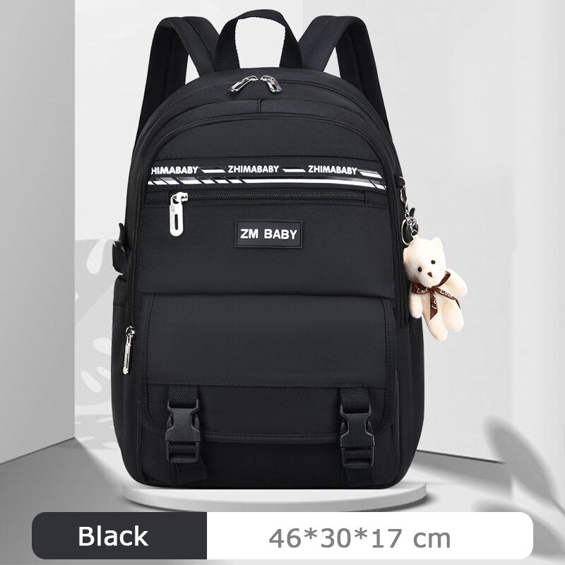 Art freundlicher schule Tasche Rucksack Teenager Schule Taschen Für Jungen Wasserdicht schule Rucksäcke Rucksack Mochila Escolar taschen: Schwarz