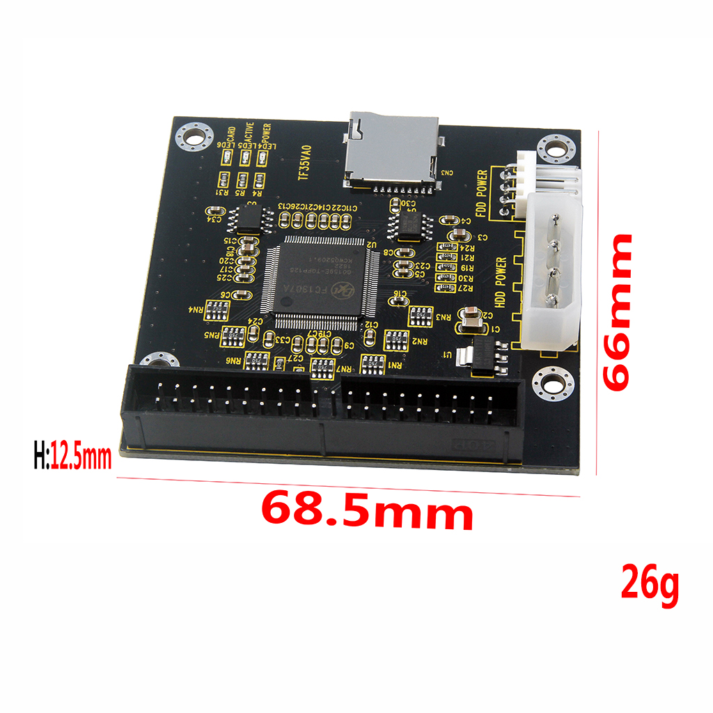 Tf micro-sd-zu-ide -3.5 40 pin-disk-drive-adapterkarte (riser-karte) mit unterstützung für 512gb sdxd-karten (ata/ide) für laptops und notebooks