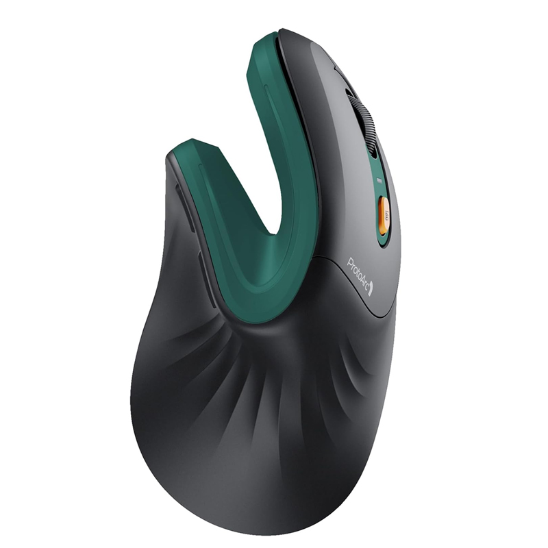 ProtoArc Ergonomische Maus em11 NL BT Wiederaufladbare kabellose vertikale Maus 2,4 GHz optische Mäbenutzen für Fenster, Mac OS: Grün