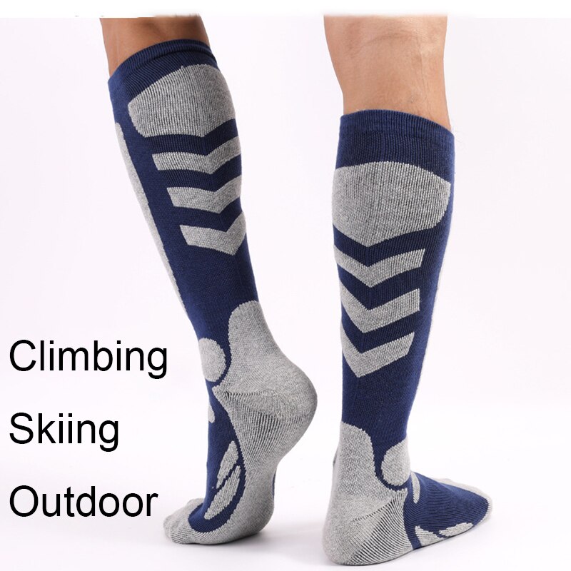 Inverno meias de esqui térmicas de algodão grosso esportes snowboard ciclismo esqui meias de futebol masculino feminino absorção joelho alto elástico meias