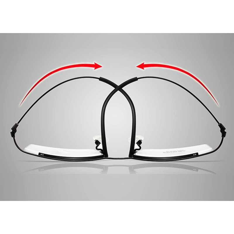Browline media montura de titanio gafas con montura metálica para hombres, gafas de , gafas ópticas bonitas para hombre, montura de Anteojos de Prescripción