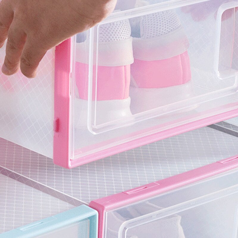 Transparante Dubbele Frame Schoenendoos Plastic Schoenendoos Opslag Stofdicht Flip Cover Lade Clear Organisator Container Stapelbaar